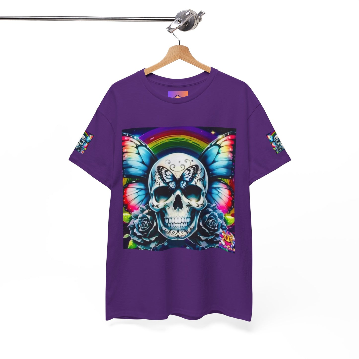 Skull Tee - Bright & Colorful Butterfly Design