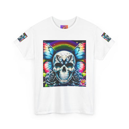Skull Tee - Bright & Colorful Butterfly Design