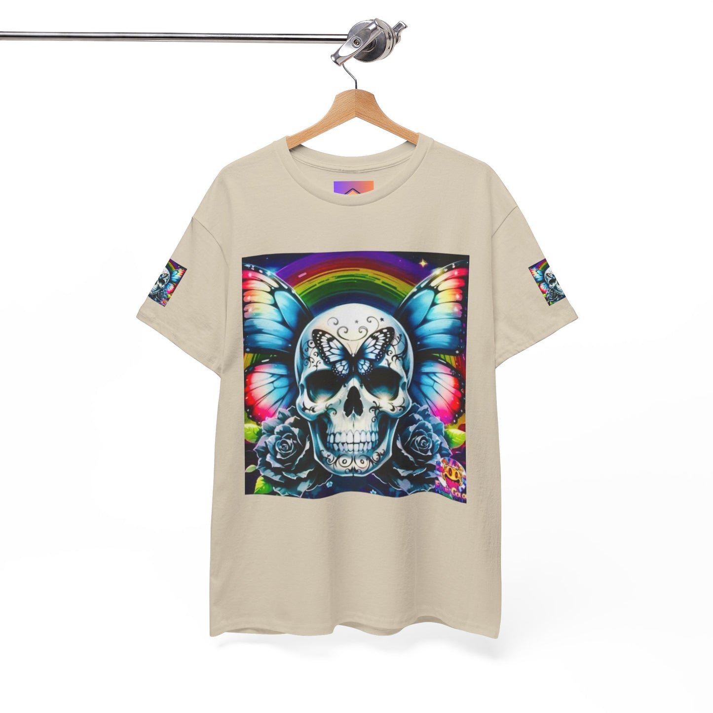 Skull Tee - Bright & Colorful Butterfly Design