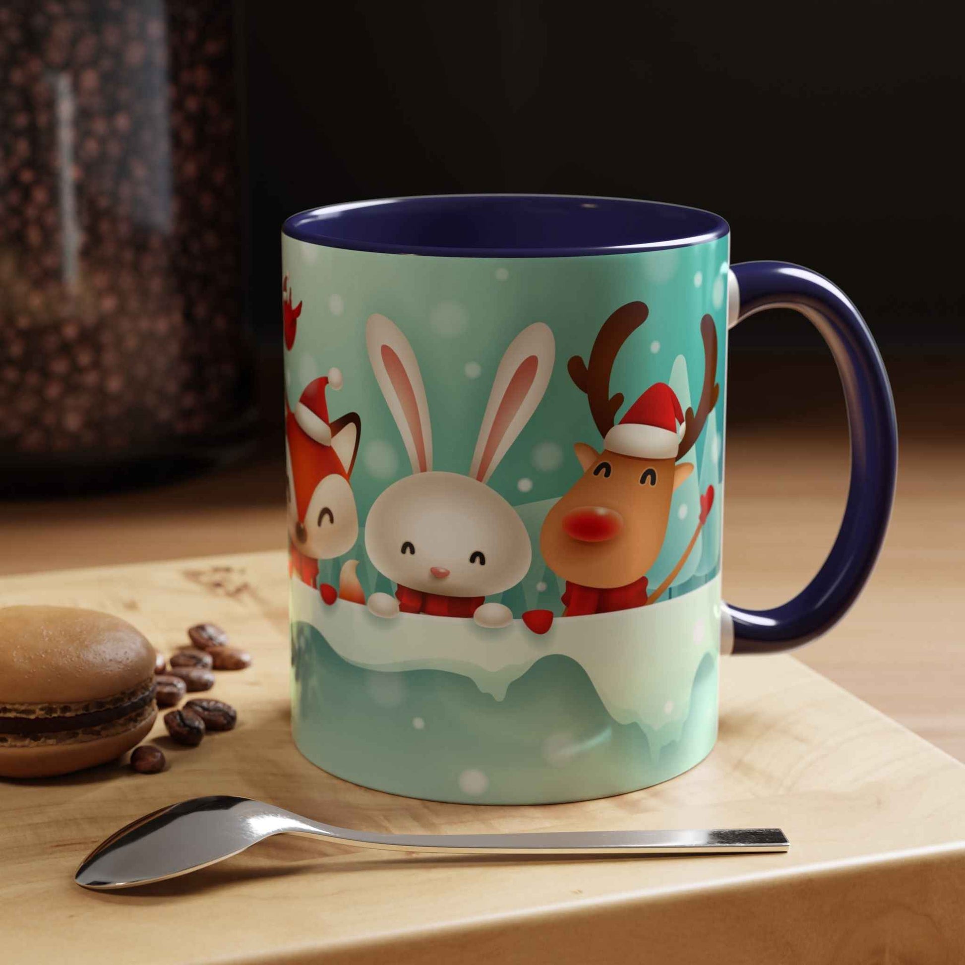 Festive Animal Friends Coffee Mug - Winter Holiday Theme