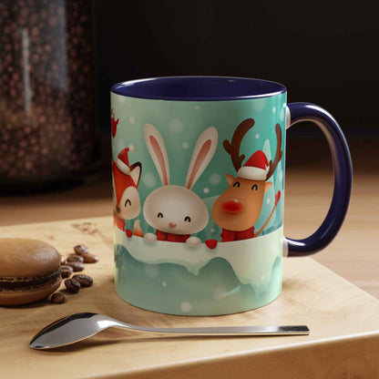 Festive Animal Friends Coffee Mug - Winter Holiday Theme