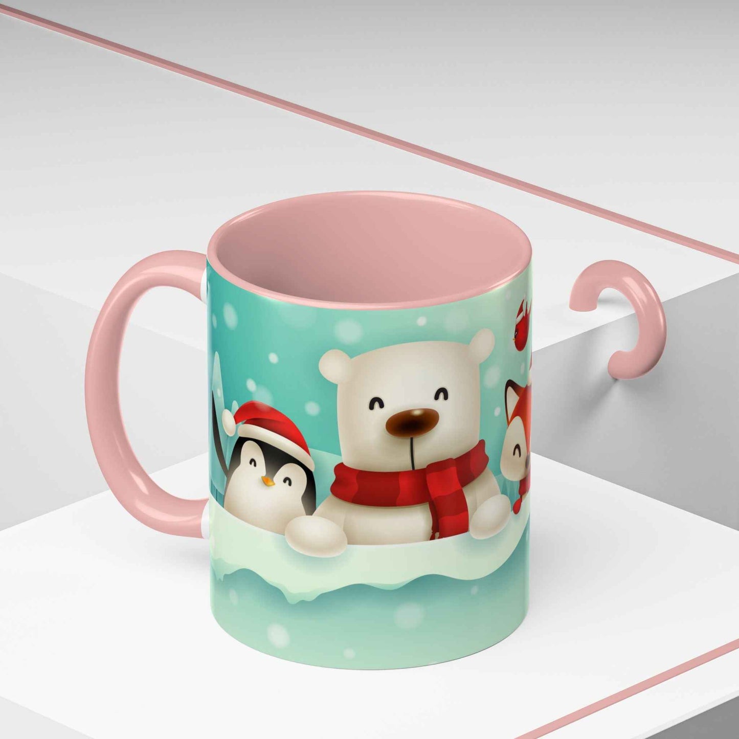 Festive Animal Friends Coffee Mug - Winter Holiday Theme