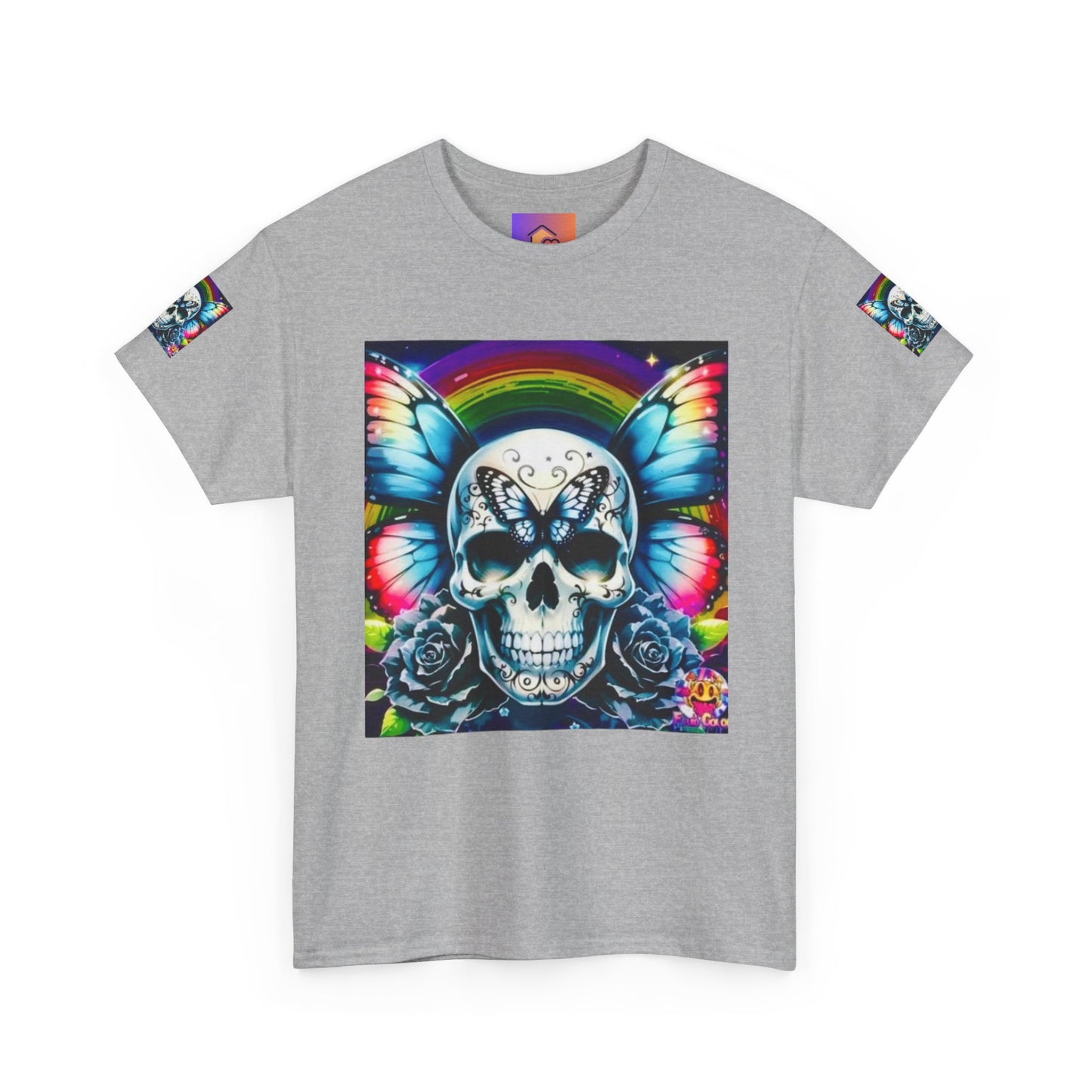 Skull Tee - Bright & Colorful Butterfly Design