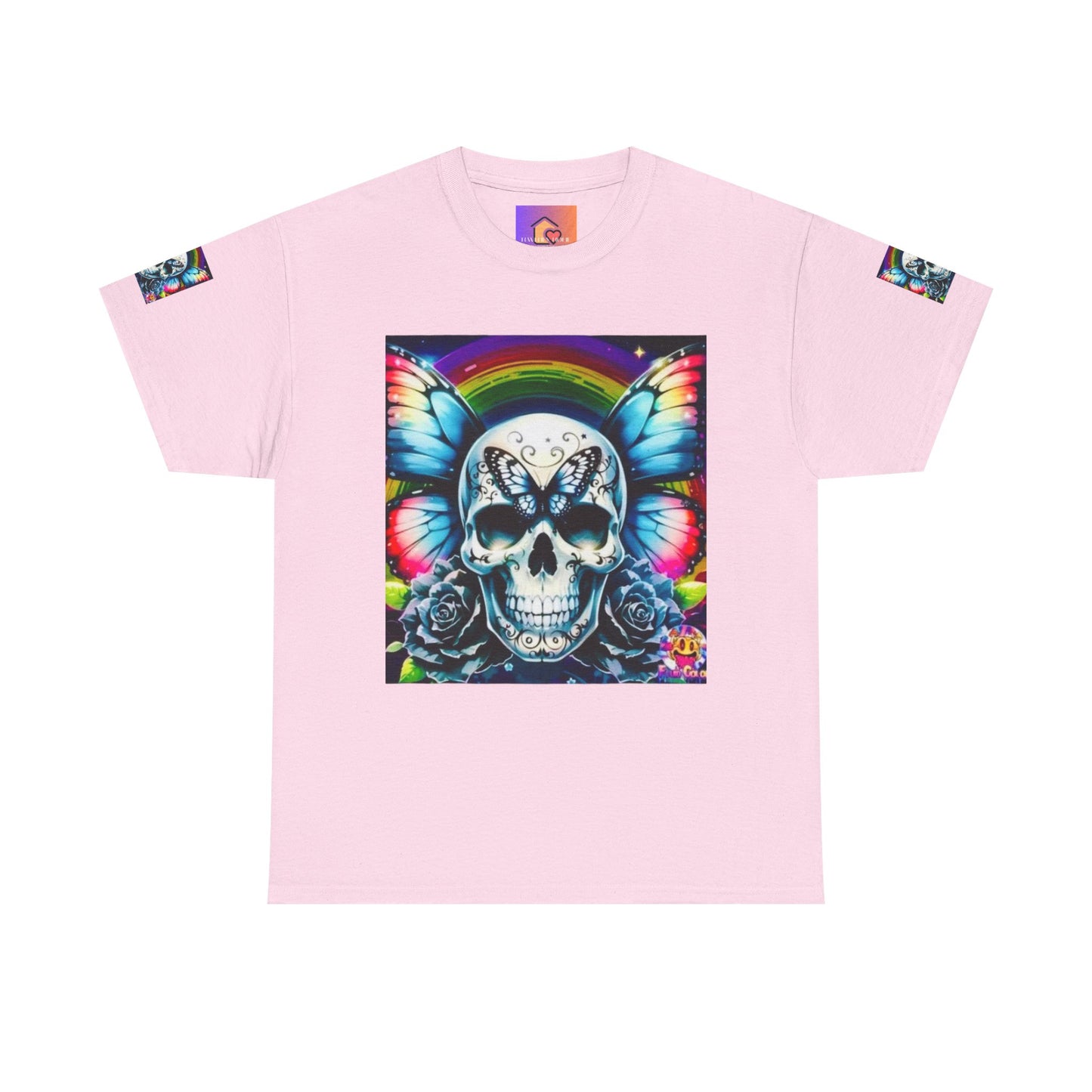 Skull Tee - Bright & Colorful Butterfly Design