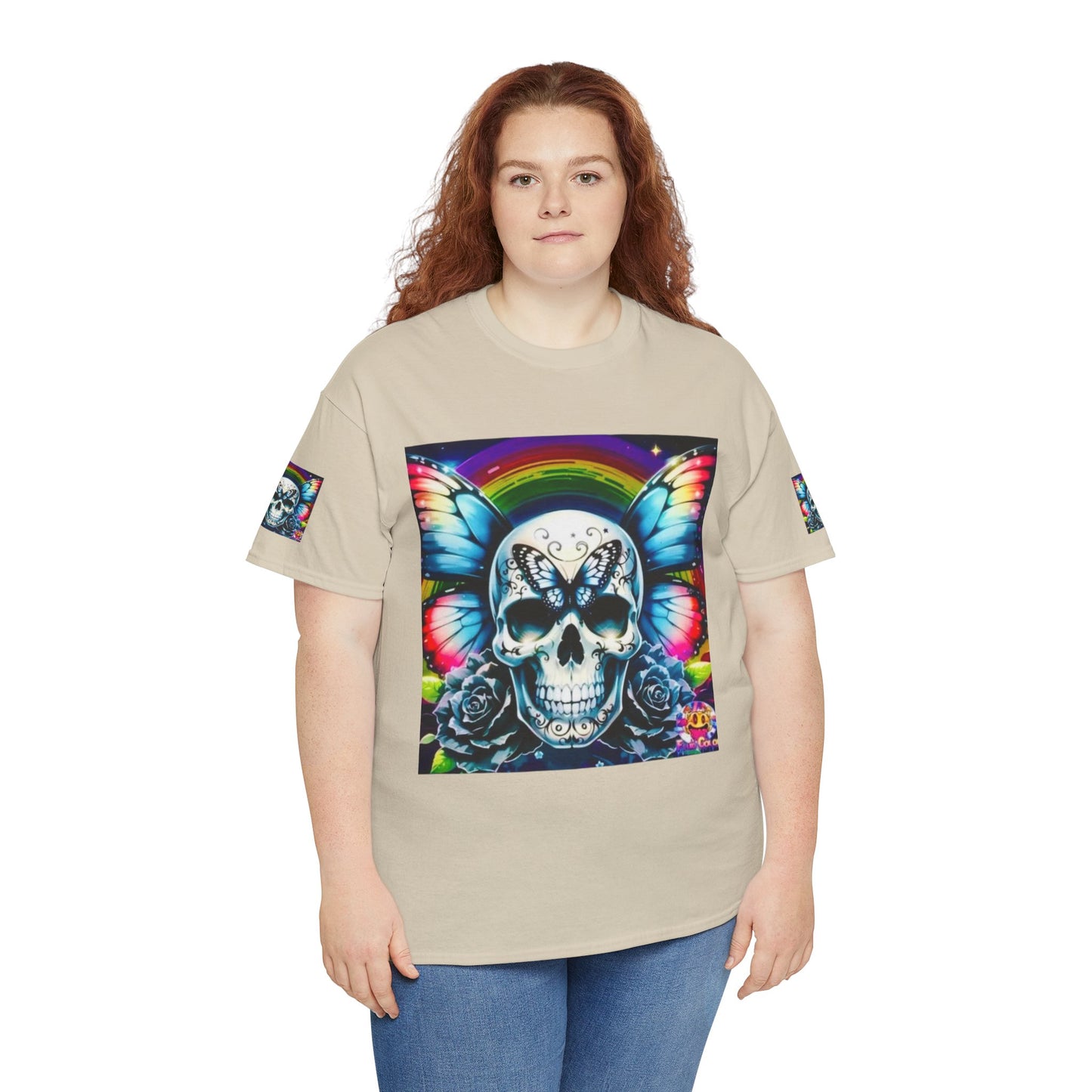 Skull Tee - Bright & Colorful Butterfly Design
