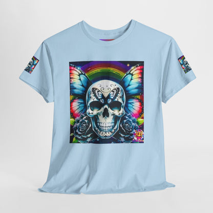 Skull Tee - Bright & Colorful Butterfly Design