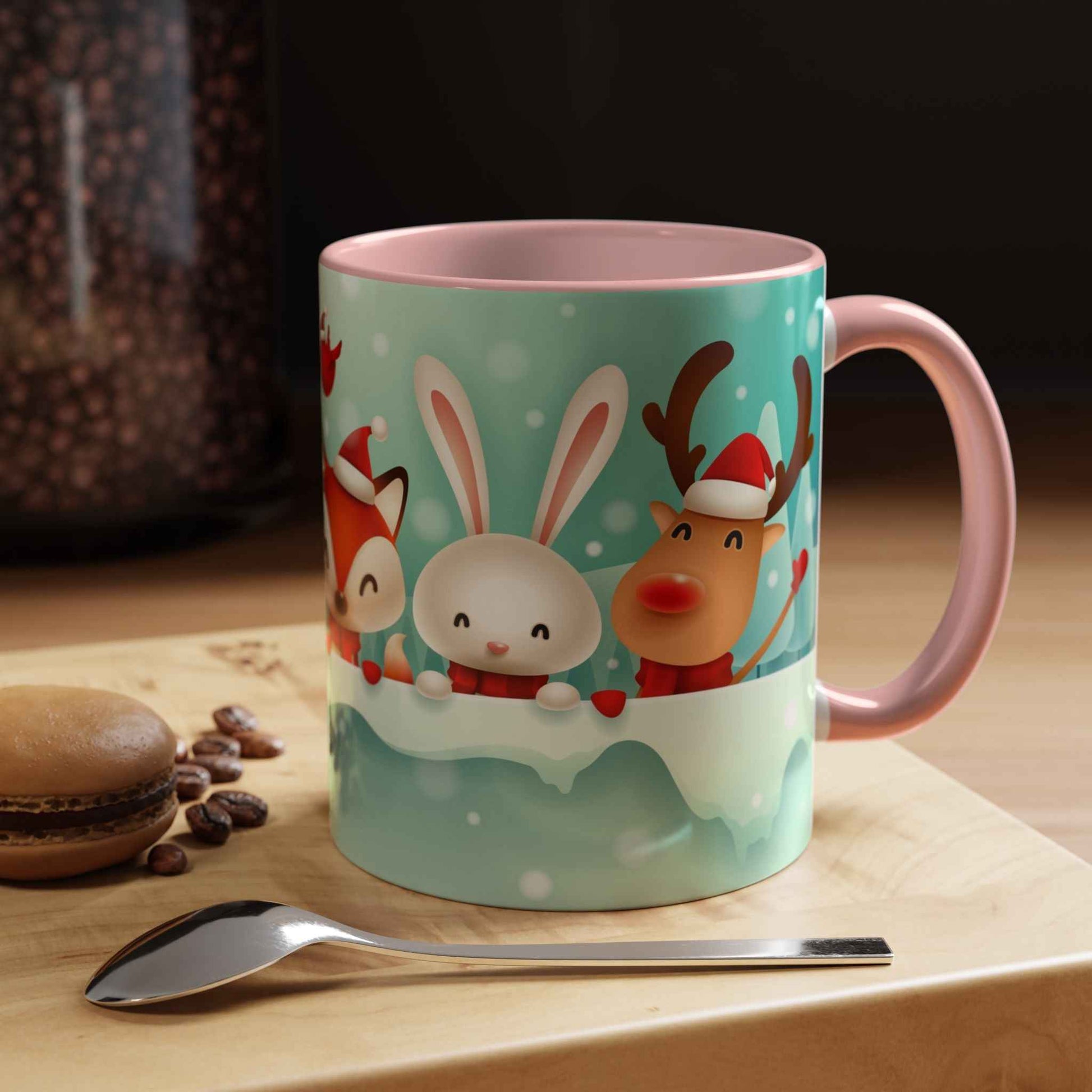 Festive Animal Friends Coffee Mug - Winter Holiday Theme