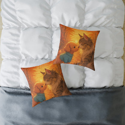 Square Pillow - Cozy Pet Love Pillow, Adorable Animal Home Decor & Gift for Pet Lovers - Pet-Themed Celebration Decor