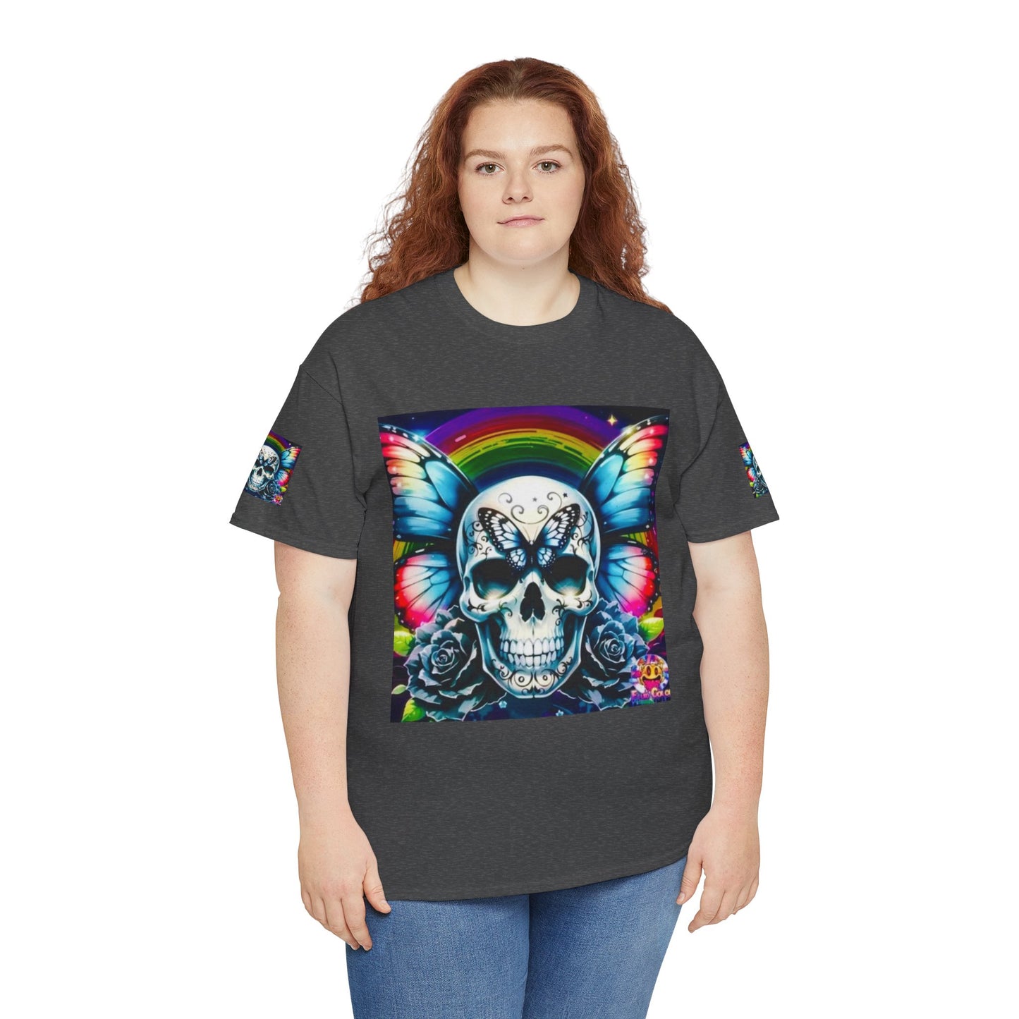 Skull Tee - Bright & Colorful Butterfly Design