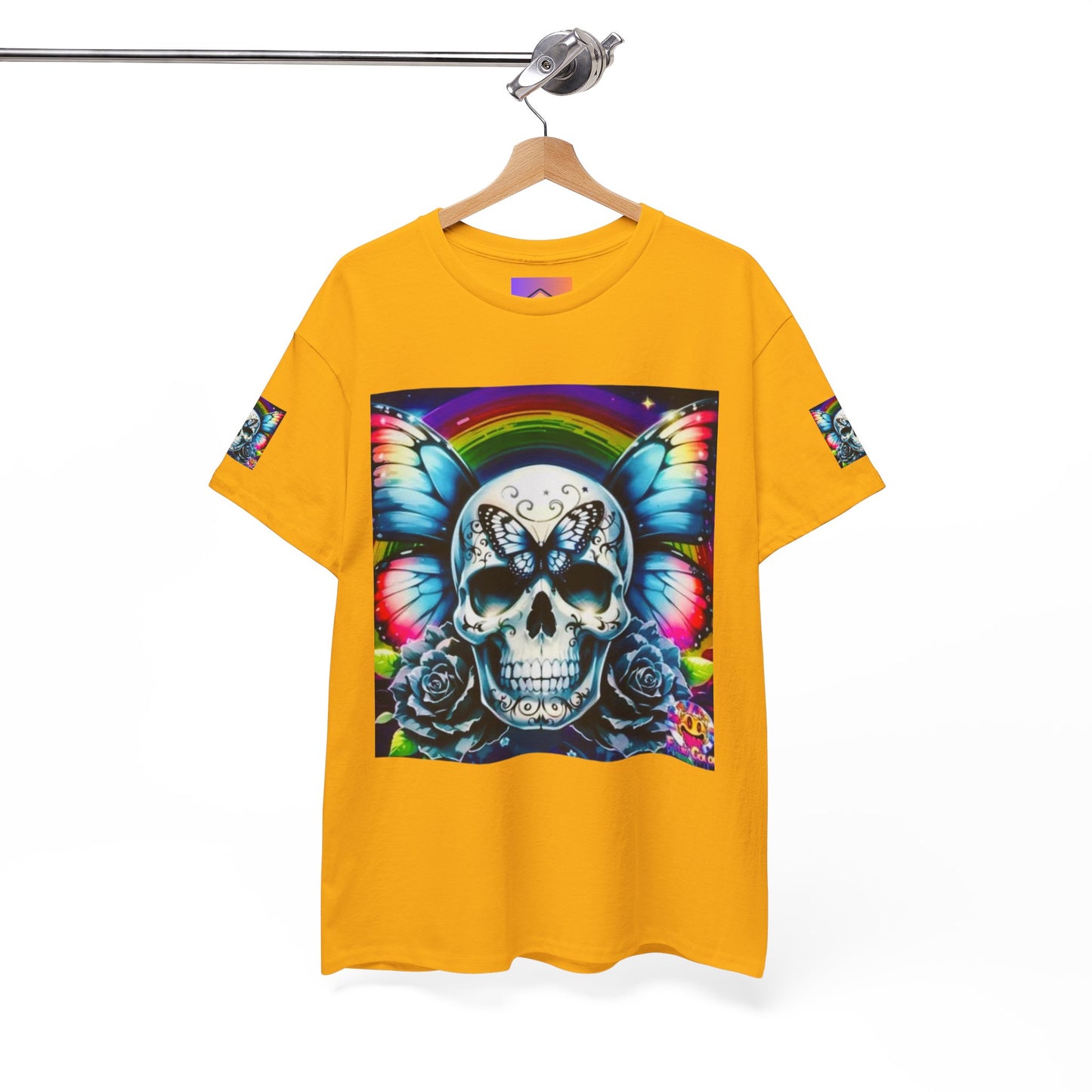 Skull Tee - Bright & Colorful Butterfly Design