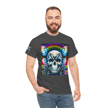 Skull Tee - Bright & Colorful Butterfly Design