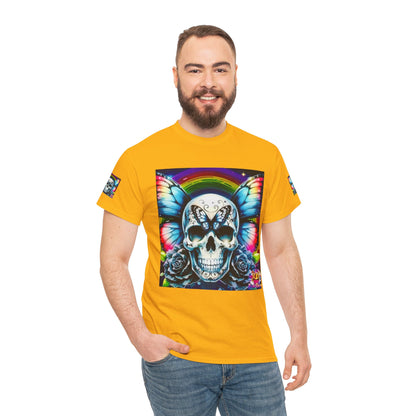 Skull Tee - Bright & Colorful Butterfly Design