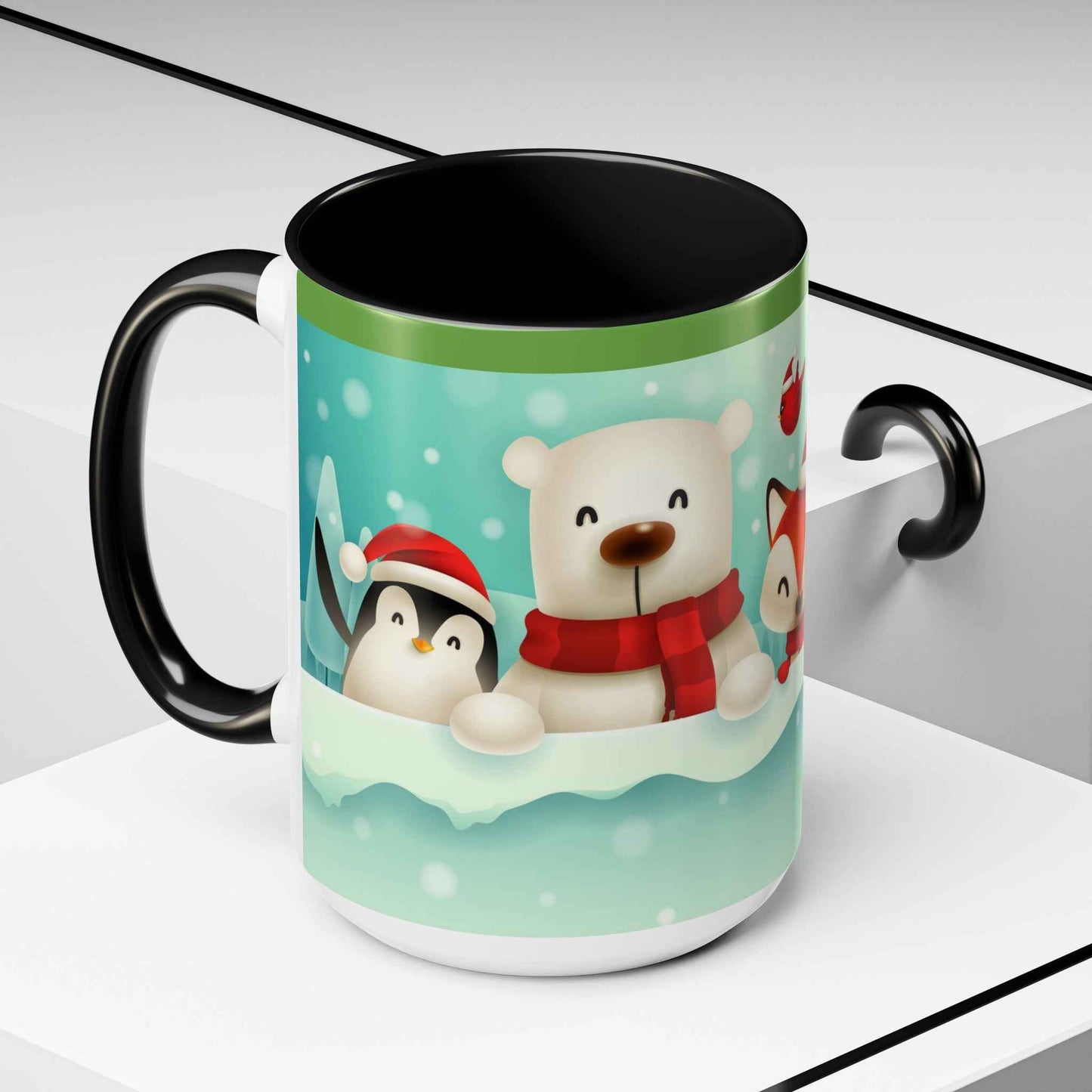 Festive Animal Friends Coffee Mug - Winter Holiday Theme