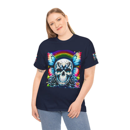 Skull Tee - Bright & Colorful Butterfly Design