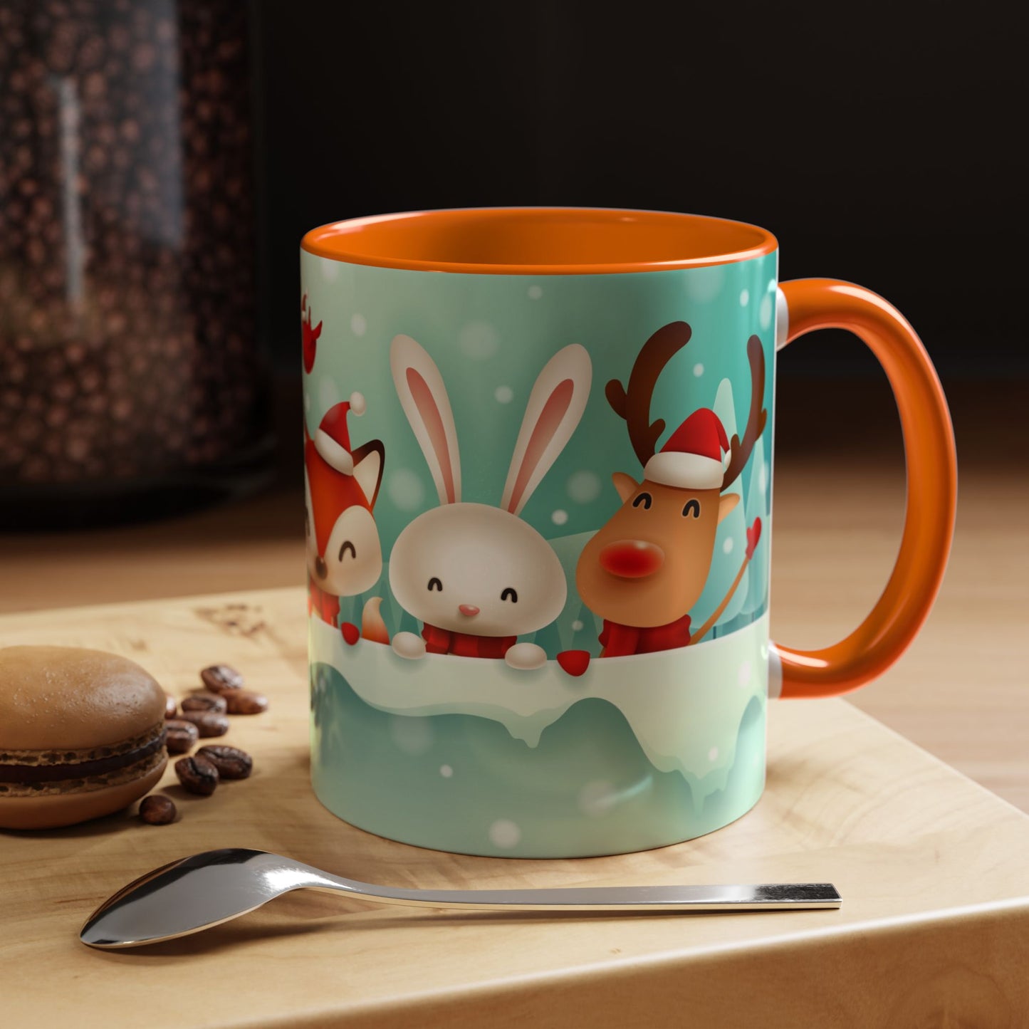 Festive Animal Friends Coffee Mug - Winter Holiday Theme