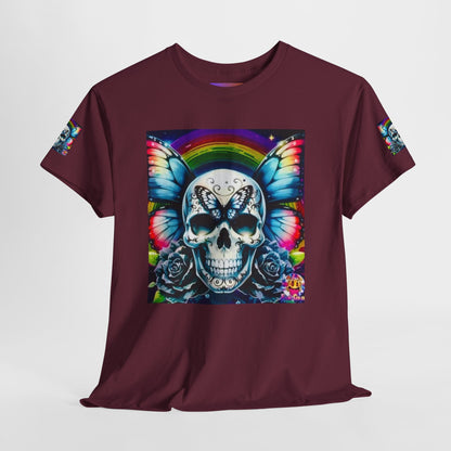 Skull Tee - Bright & Colorful Butterfly Design