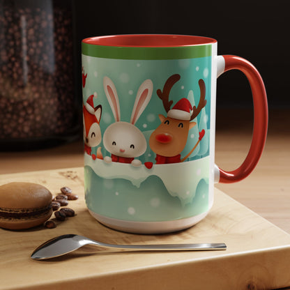 Festive Animal Friends Coffee Mug - Winter Holiday Theme