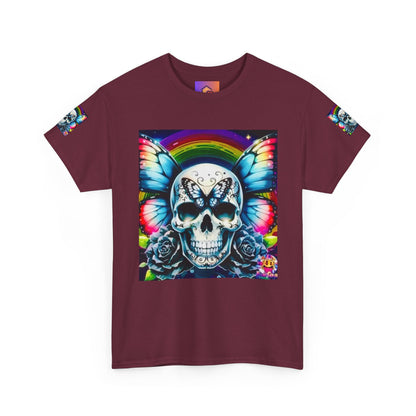 Skull Tee - Bright & Colorful Butterfly Design