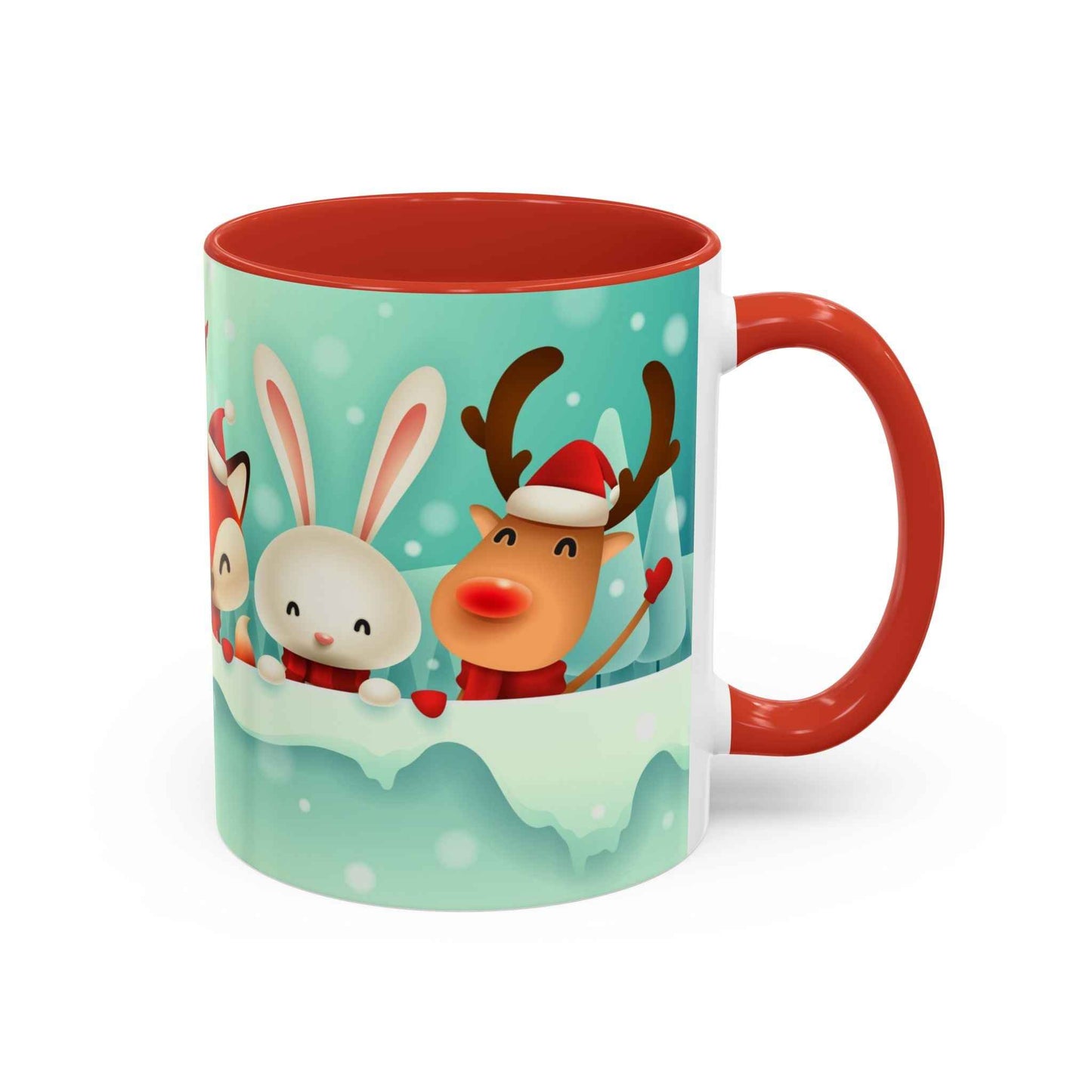 Festive Animal Friends Coffee Mug - Winter Holiday Theme
