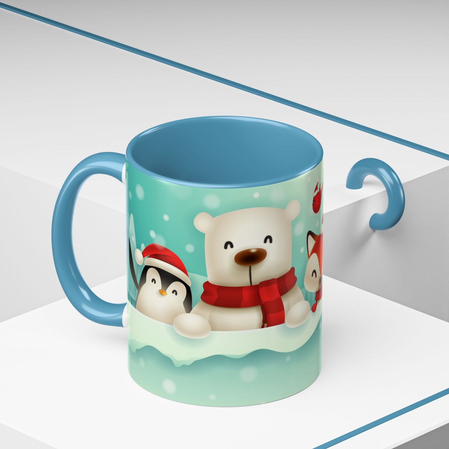 Festive Animal Friends Coffee Mug - Winter Holiday Theme