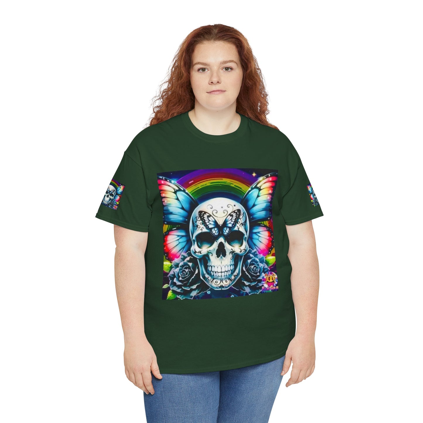 Skull Tee - Bright & Colorful Butterfly Design