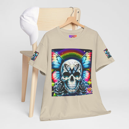 Skull Tee - Bright & Colorful Butterfly Design
