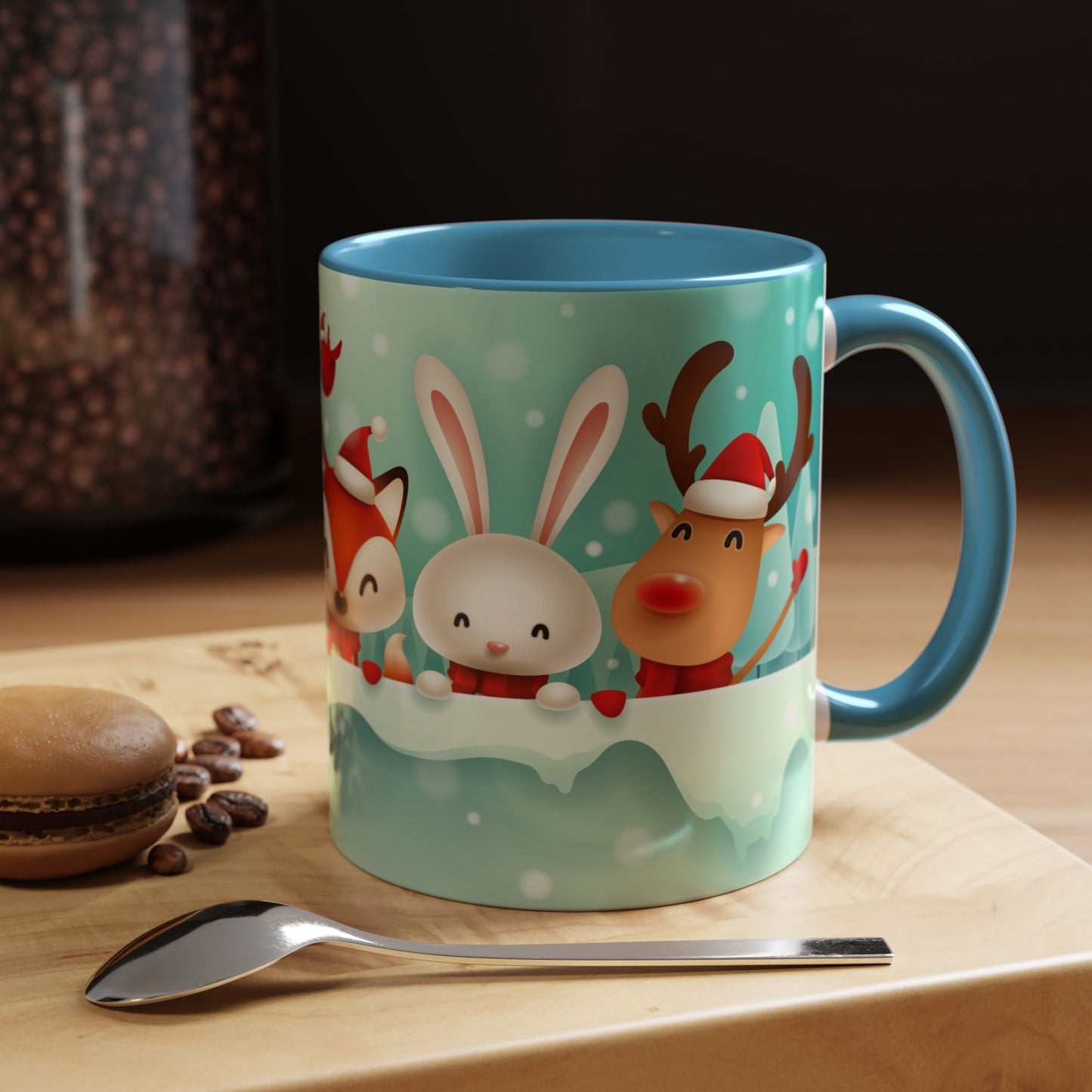 Festive Animal Friends Coffee Mug - Winter Holiday Theme