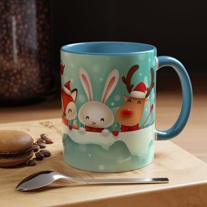 Festive Animal Friends Coffee Mug - Winter Holiday Theme