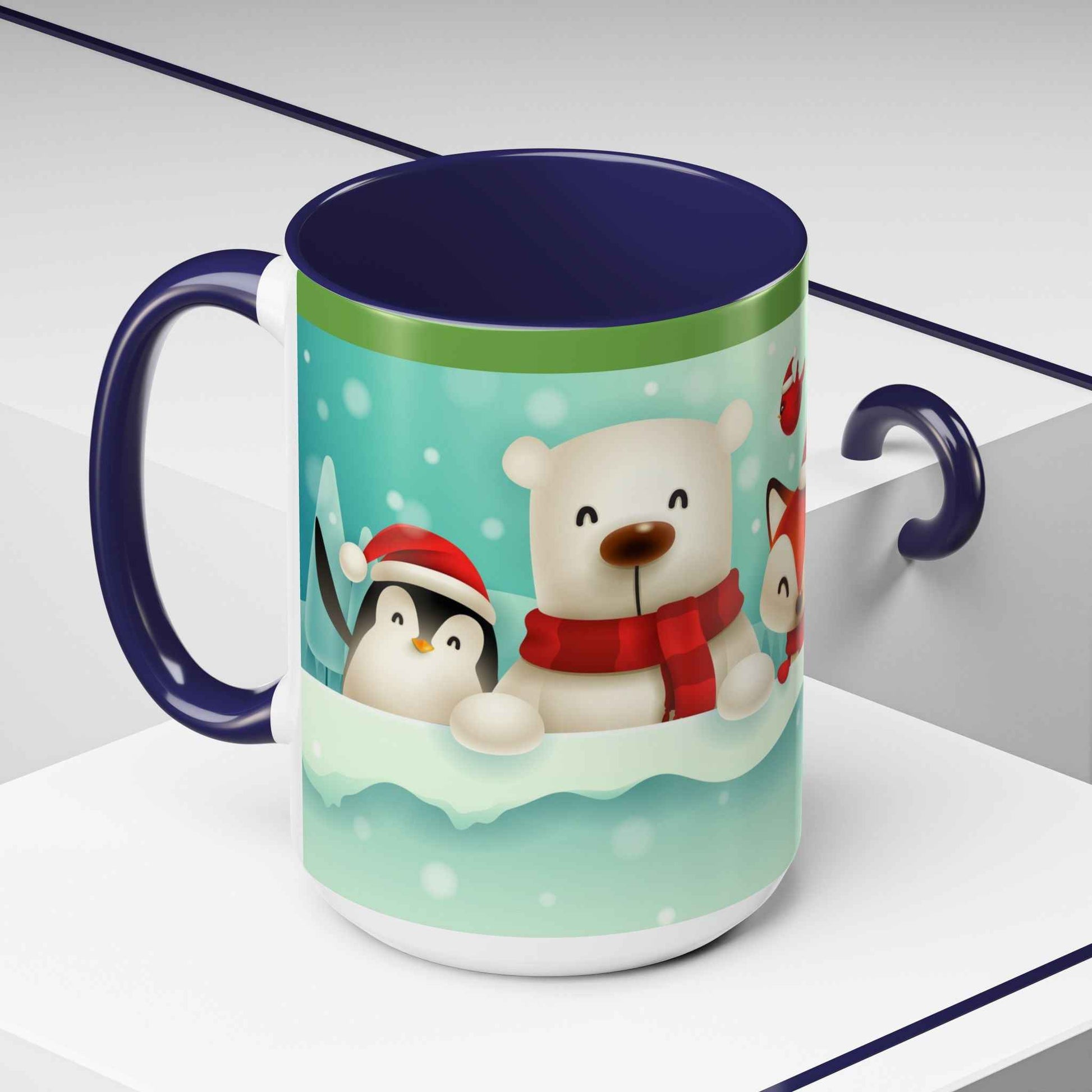 Festive Animal Friends Coffee Mug - Winter Holiday Theme