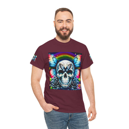 Skull Tee - Bright & Colorful Butterfly Design
