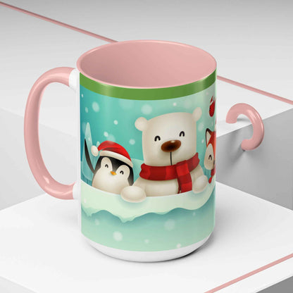 Festive Animal Friends Coffee Mug - Winter Holiday Theme
