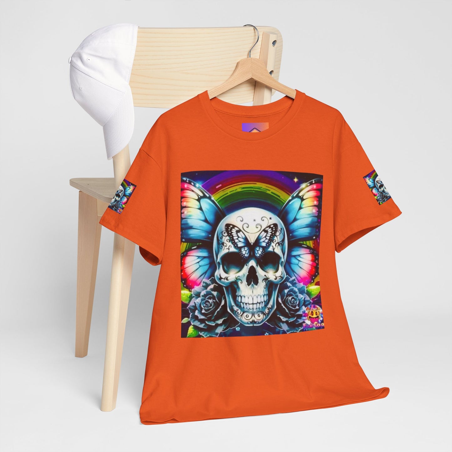 Skull Tee - Bright & Colorful Butterfly Design
