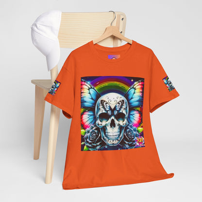 Skull Tee - Bright & Colorful Butterfly Design