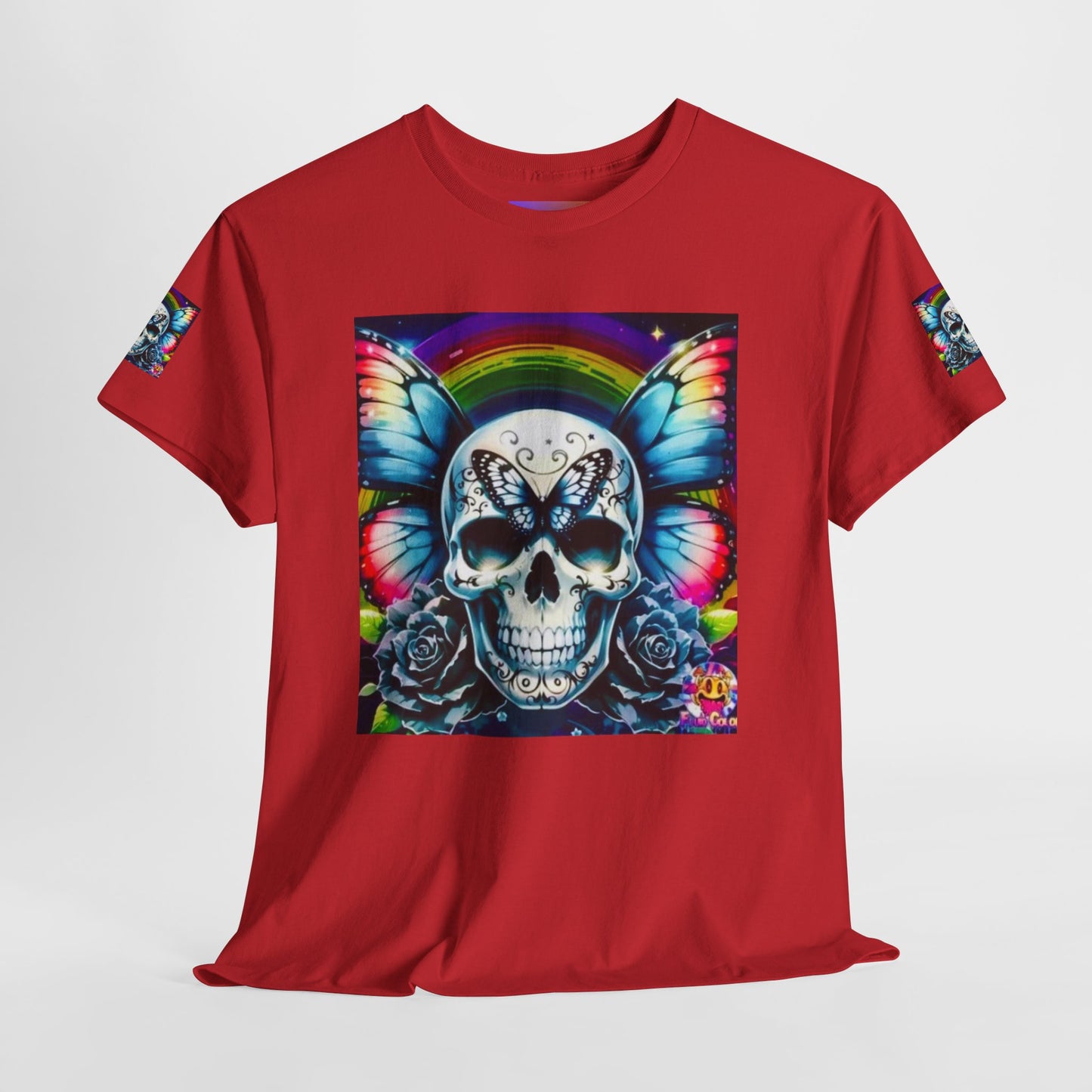 Skull Tee - Bright & Colorful Butterfly Design