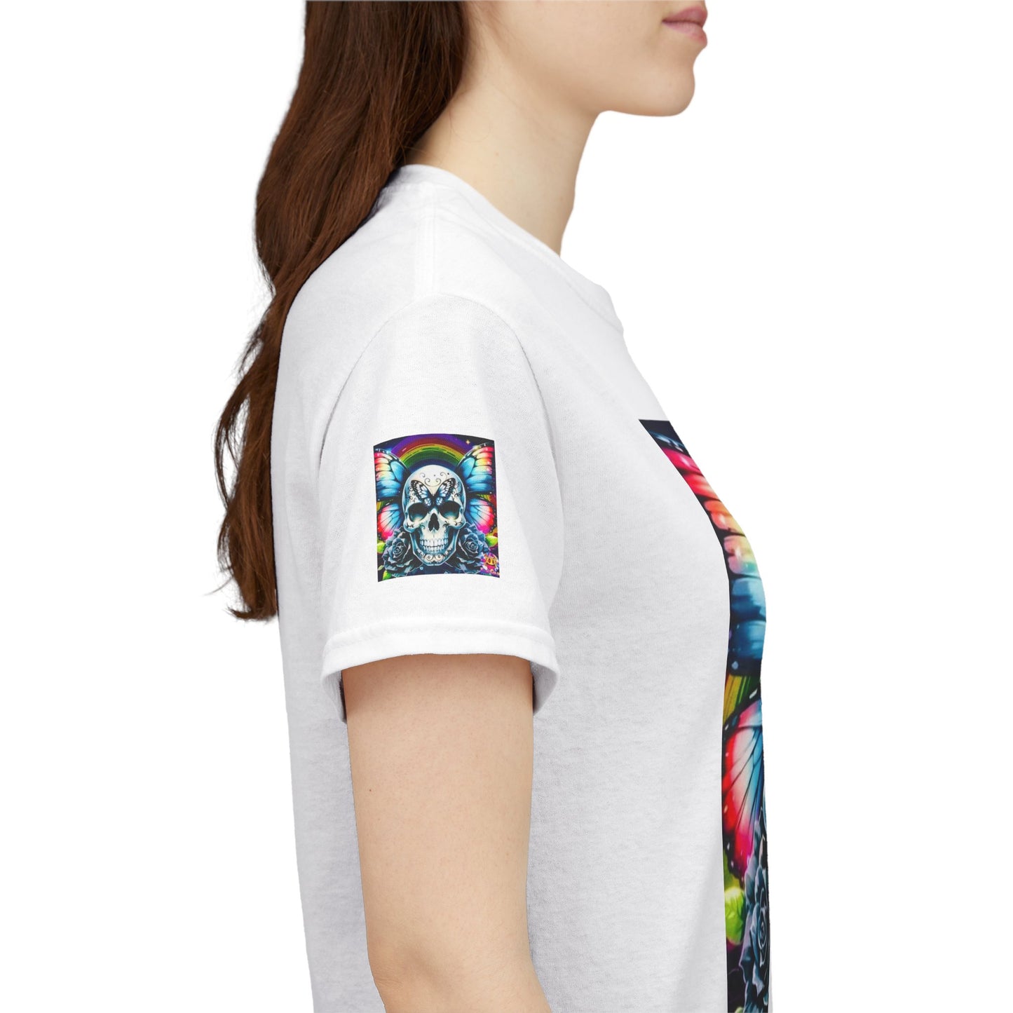 Skull Tee - Bright & Colorful Butterfly Design