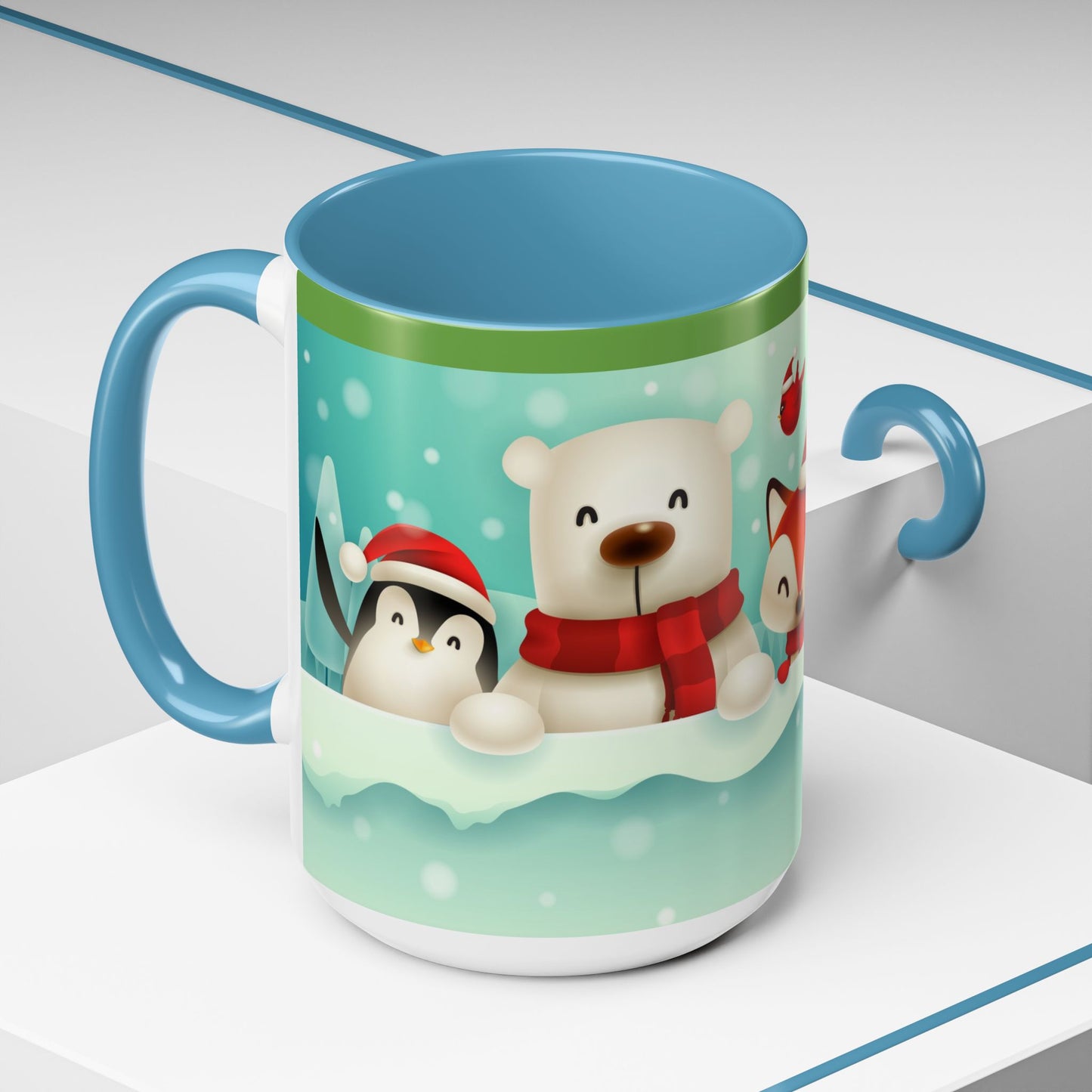 Festive Animal Friends Coffee Mug - Winter Holiday Theme