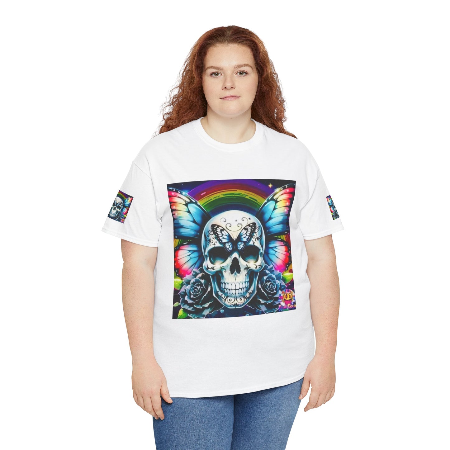 Skull Tee - Bright & Colorful Butterfly Design