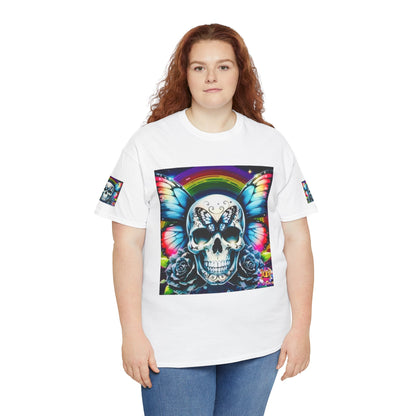 Skull Tee - Bright & Colorful Butterfly Design