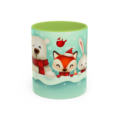 Festive Animal Friends Coffee Mug - Winter Holiday Theme