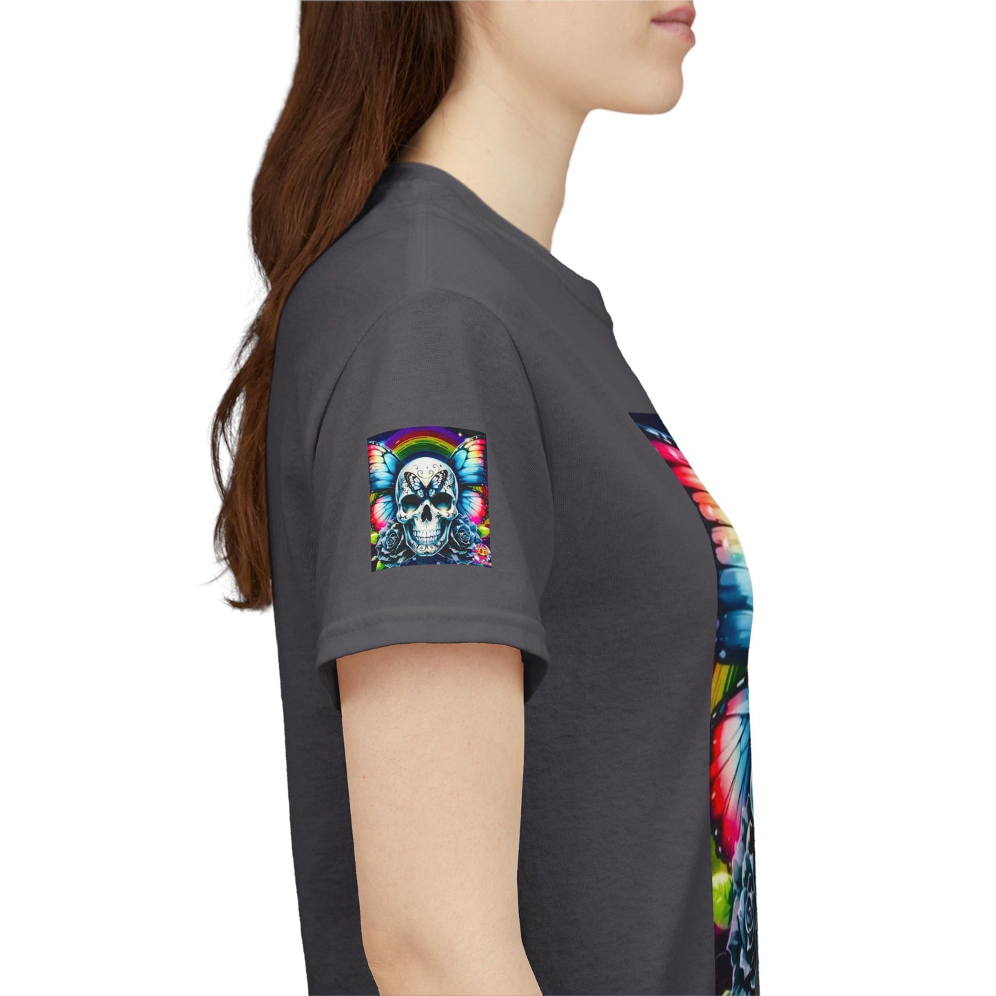 Skull Tee - Bright & Colorful Butterfly Design