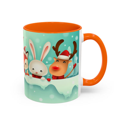Festive Animal Friends Coffee Mug - Winter Holiday Theme
