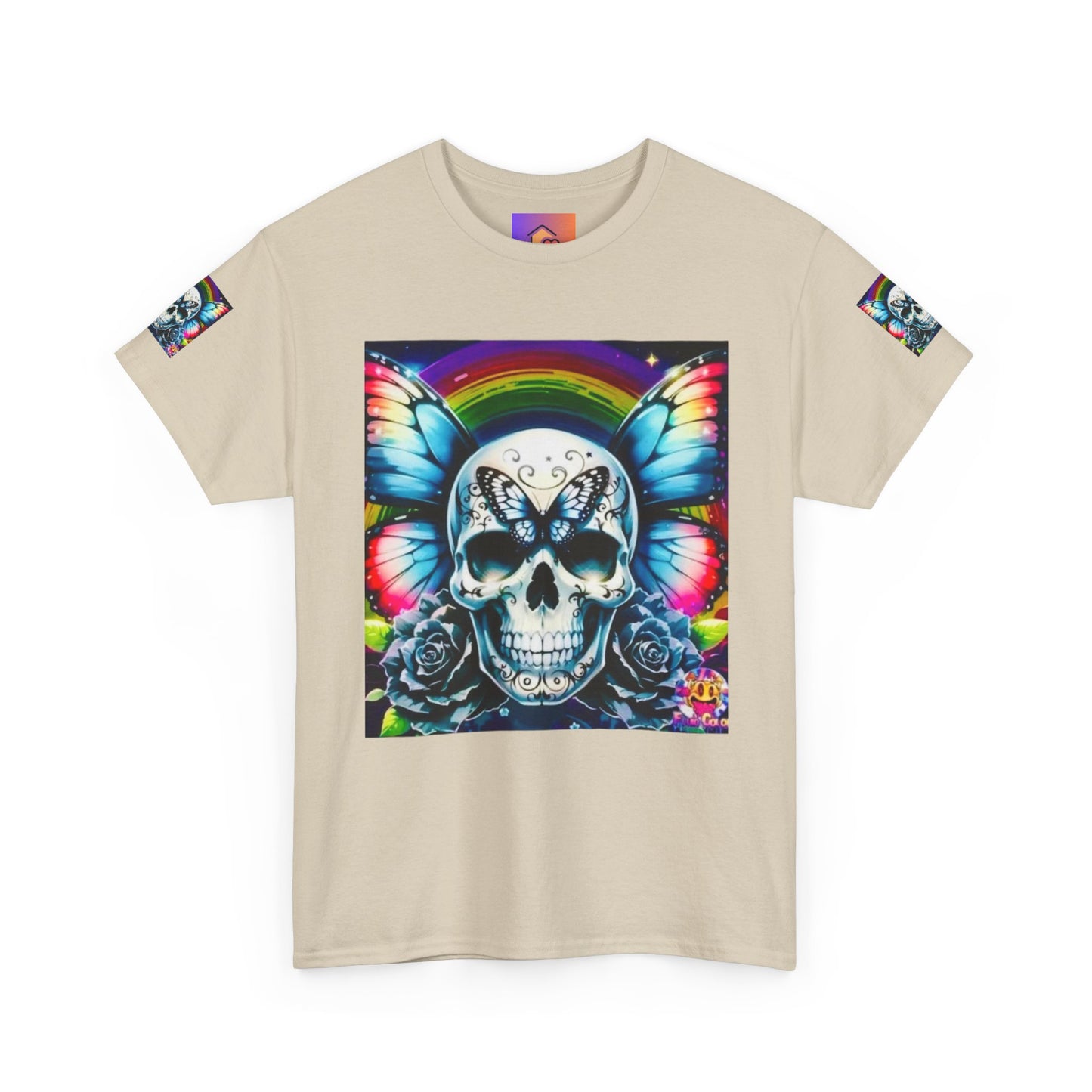 Skull Tee - Bright & Colorful Butterfly Design