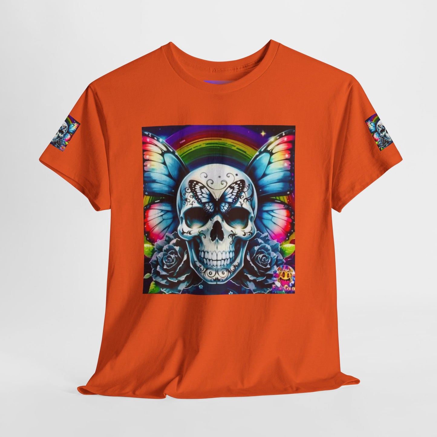 Skull Tee - Bright & Colorful Butterfly Design