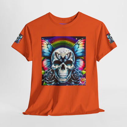 Skull Tee - Bright & Colorful Butterfly Design