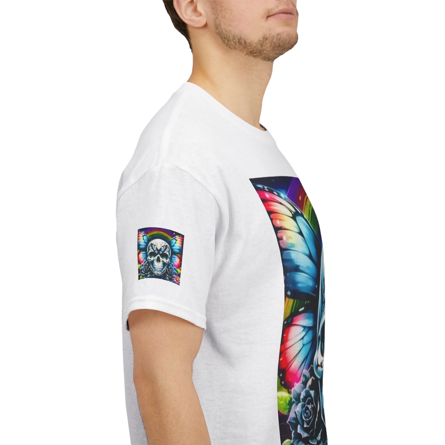 Skull Tee - Bright & Colorful Butterfly Design