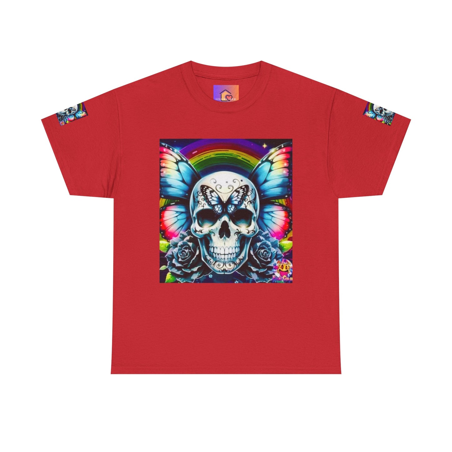 Skull Tee - Bright & Colorful Butterfly Design