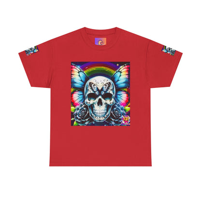 Skull Tee - Bright & Colorful Butterfly Design