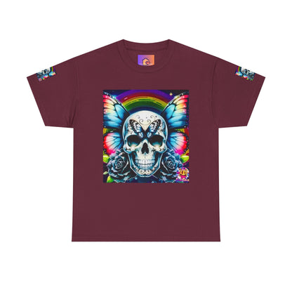Skull Tee - Bright & Colorful Butterfly Design