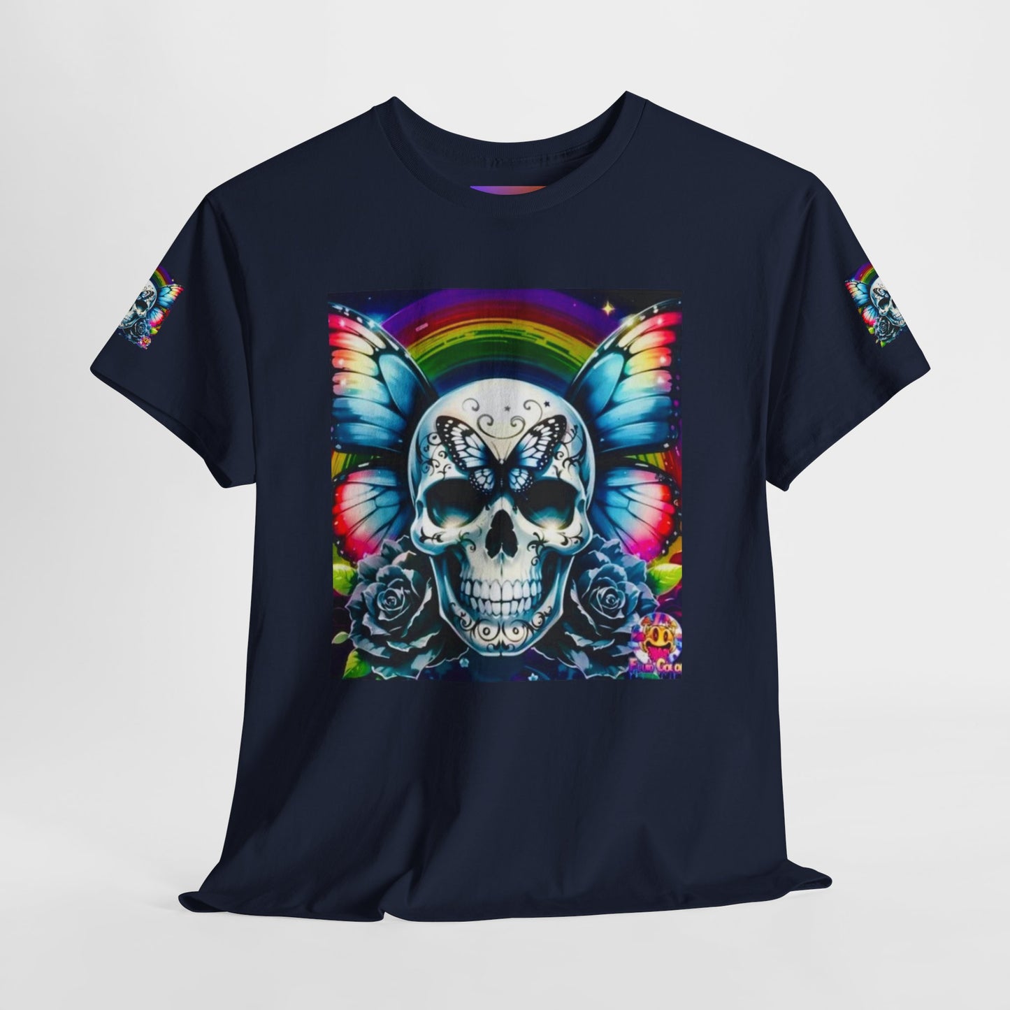 Skull Tee - Bright & Colorful Butterfly Design