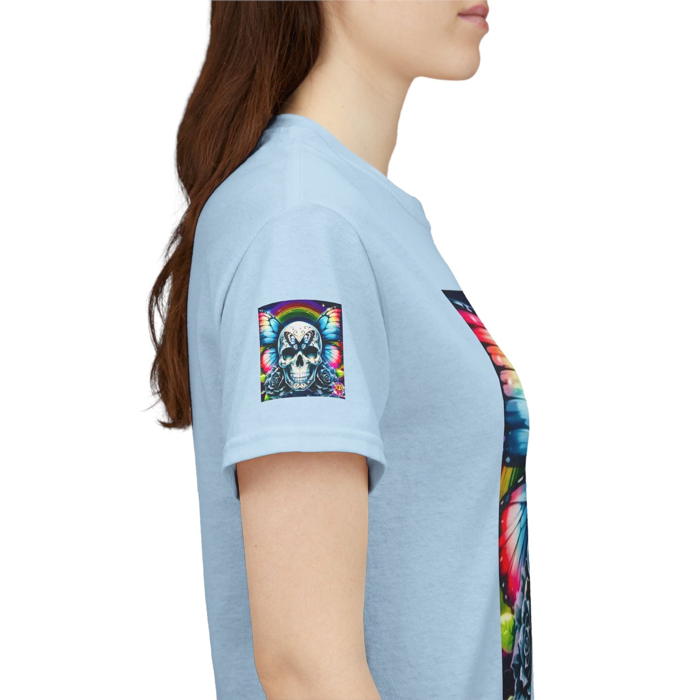 Skull Tee - Bright & Colorful Butterfly Design